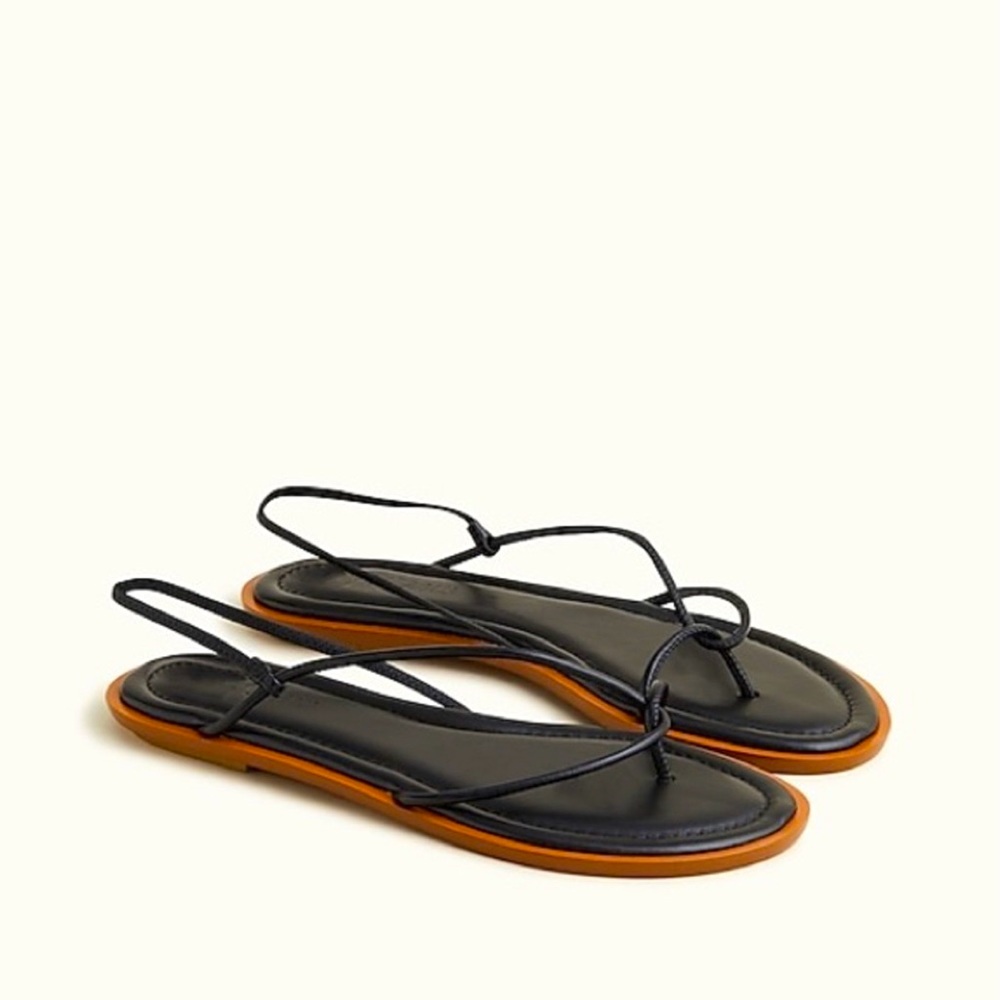 J. Crew Sorrento strappy sandals in leather in Black. Size 7.5. Brand new